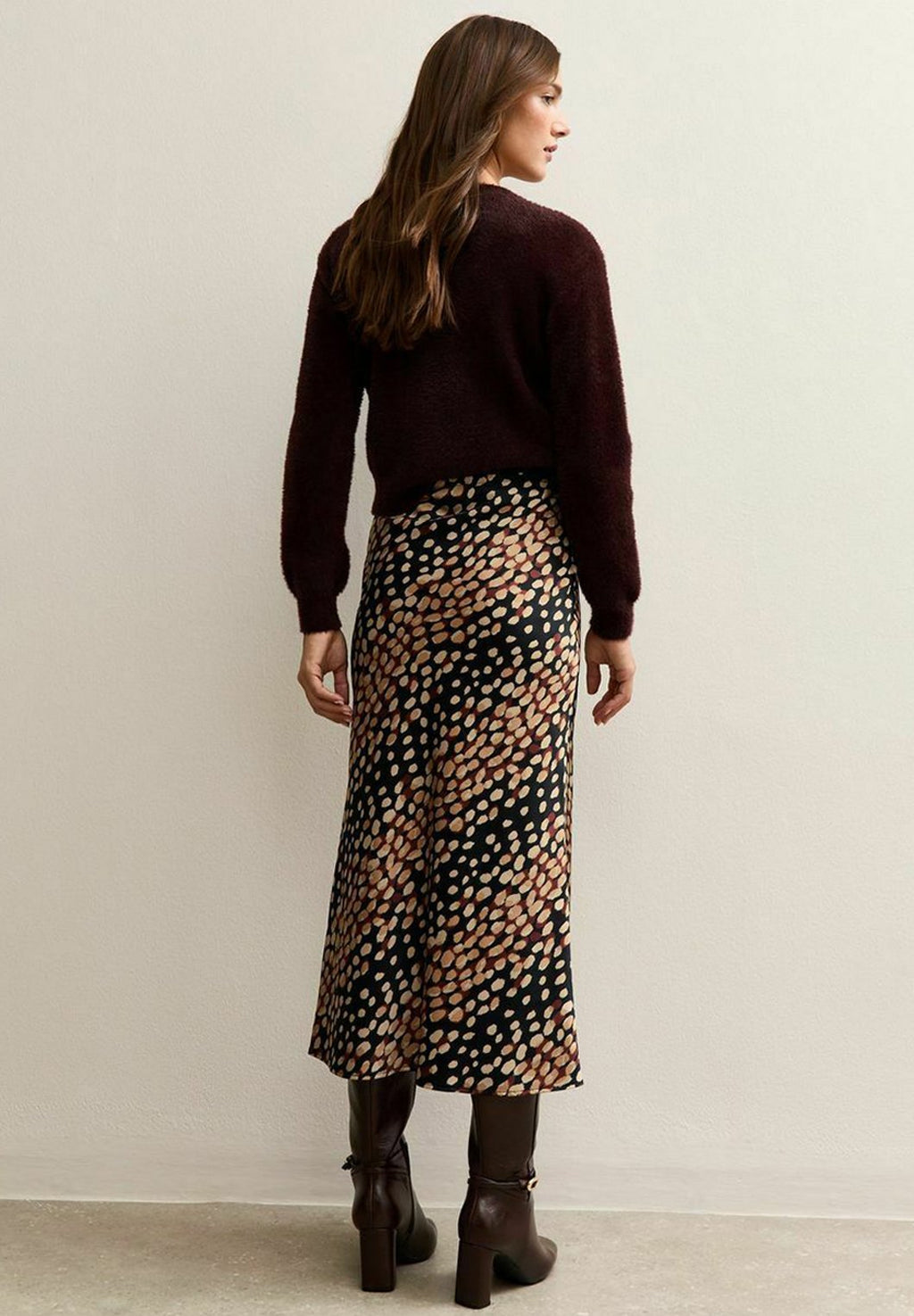 New Look SPOT PRINT BIAS CUT MIDI