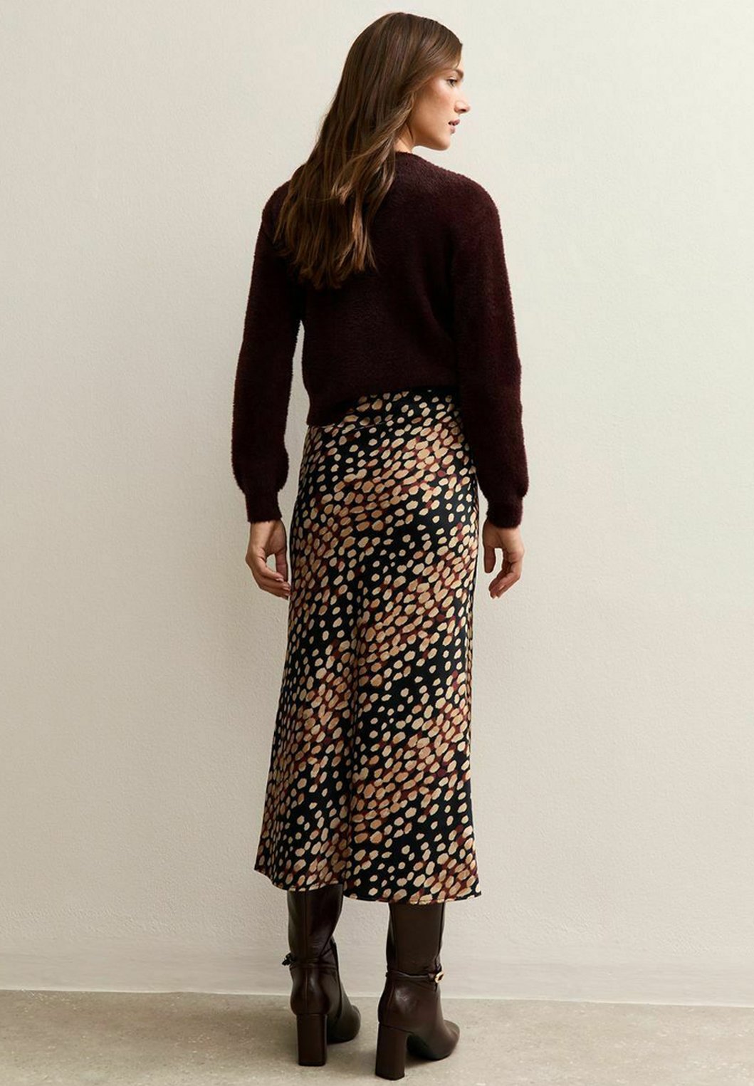 New Look SPOT PRINT BIAS CUT MIDI