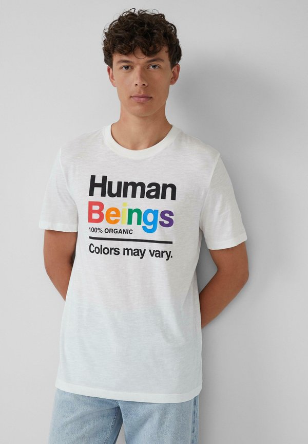 s.Oliver MIT PRIDE-MOTIV - Basic T-shirt - weiß