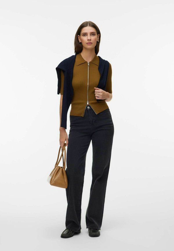 Vero Moda CARDIGAN AWHANNA KNIT CARDIGAN - Cardigan - breen