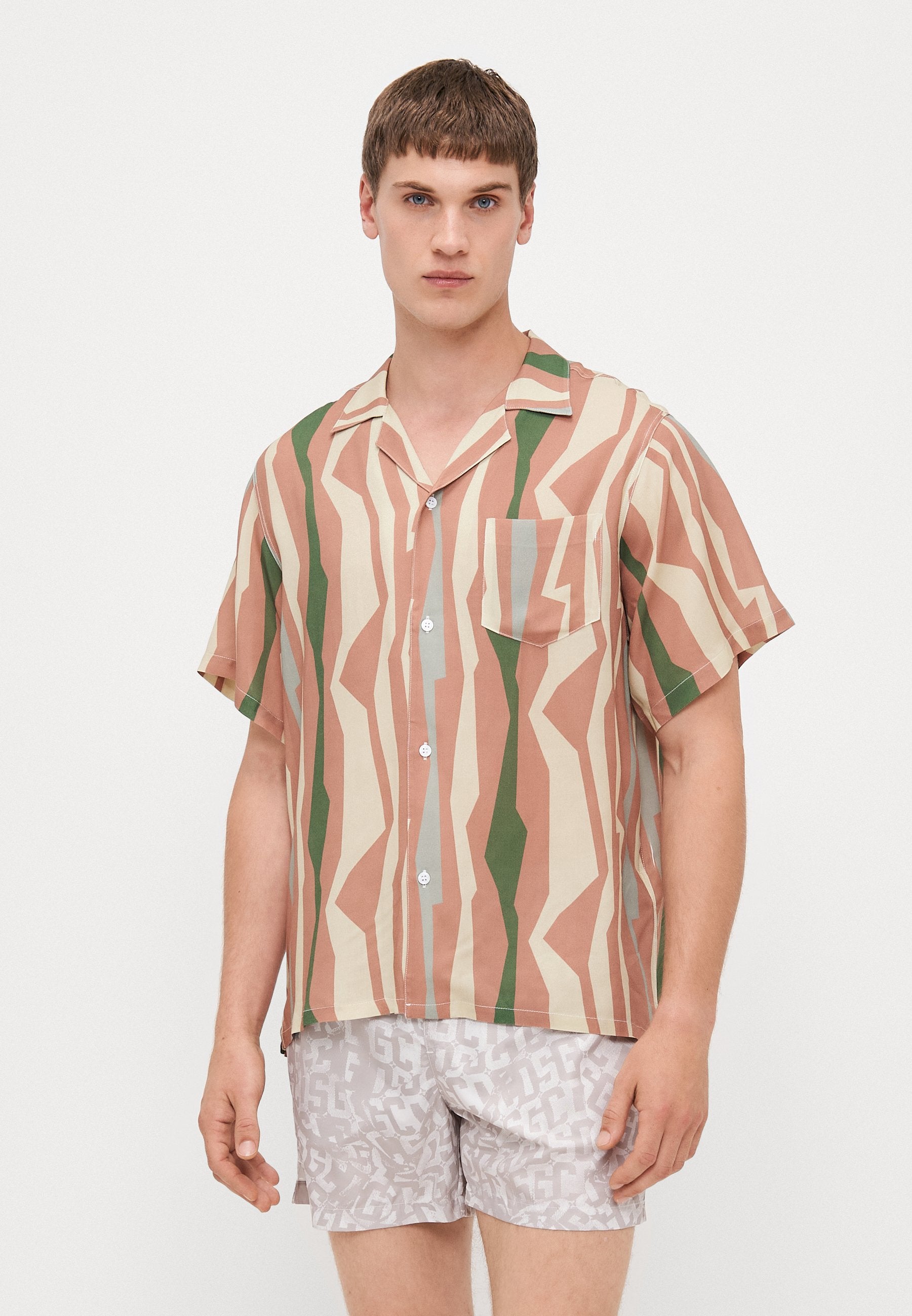 Bather ORCHID COASTAL GEOMETRIC PRINTED CAMP  SHIRTS