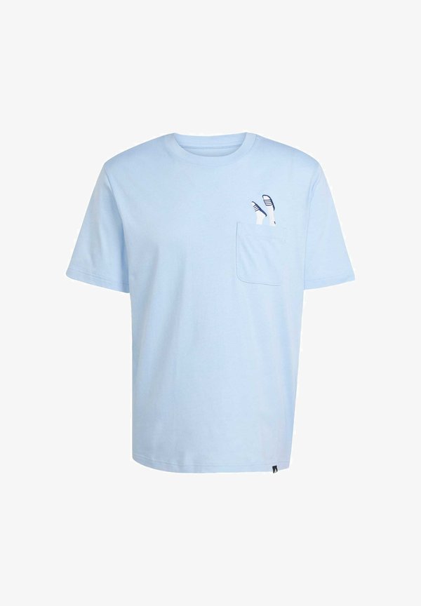 adidas Sportswear LOUNGE GRAPHIC POCKET - Print T-shirt - glow blue