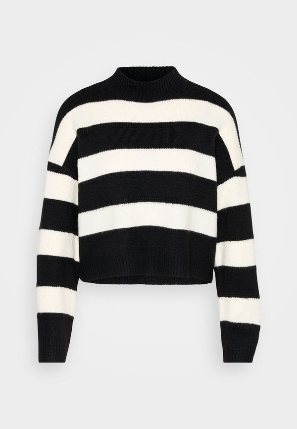 Vero Moda Petite VMINEZ HIGHNECK - Jumper - black/birch