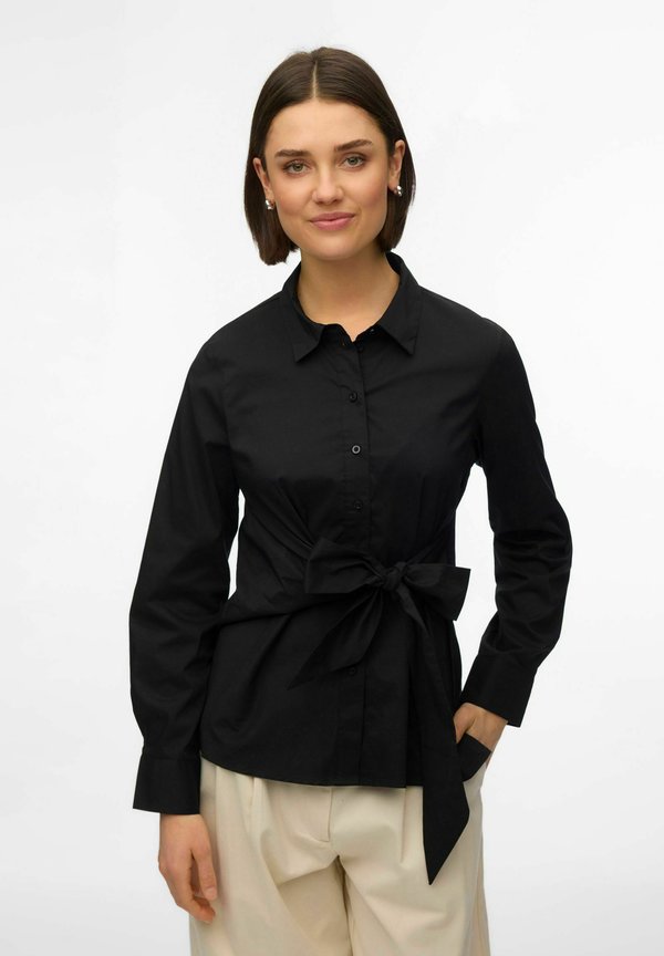 Vero Moda Poplin AWALVA - Button-down blouse - black