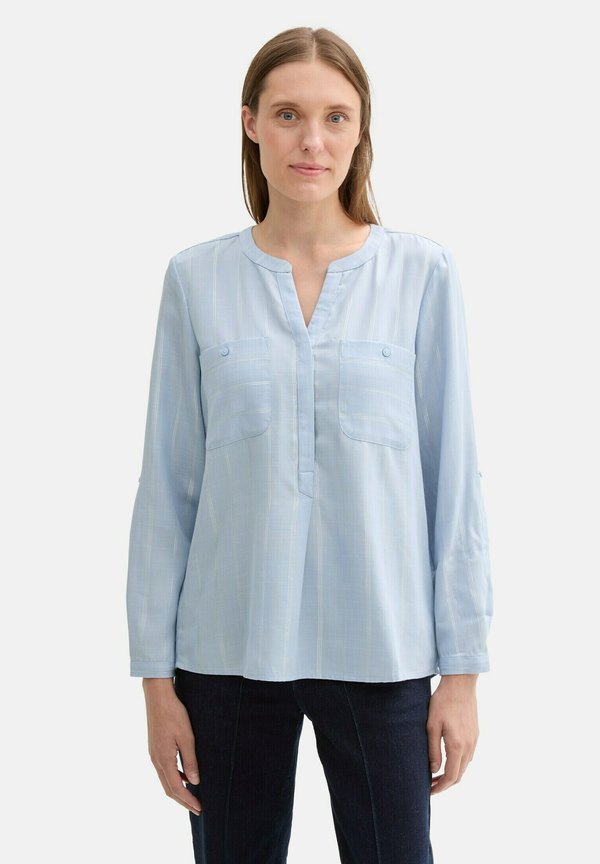TOM TAILOR GESTREIFTE MIT BRUSTTASCHEN - Blouse - blue lurex stripe