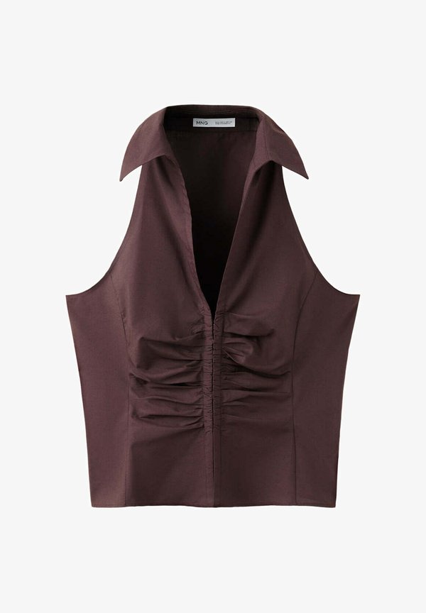 Mango ADULT - Button-down blouse - dark brown