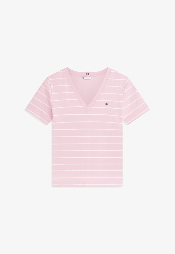 Tommy Hilfiger SLIM CODY V NECK - Basic T-shirt - bonita pink/ecru