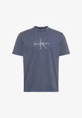 Calvin Klein Jeans SS 20S ACID WASH MONOLOGO GRAPHI - Print T-shirt - blue