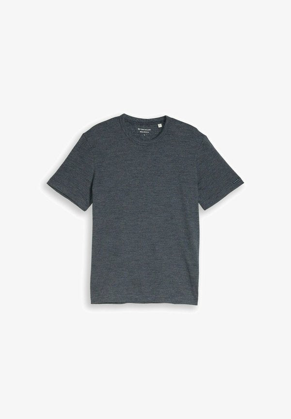 TOM TAILOR TOM TAILOR T-SHIRT T-SHIRT IN MELANGE-OPTIK - Basic T-shirt - navy/white fine stripe