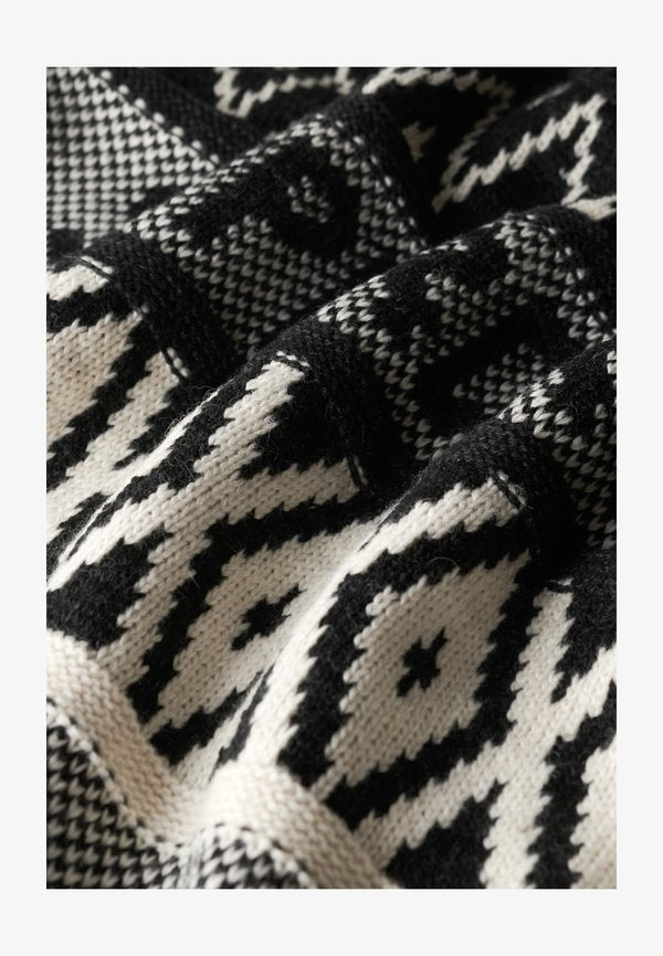 Superdry & Co BRANDED PATTERN CREW  - Jumper - black island ecru