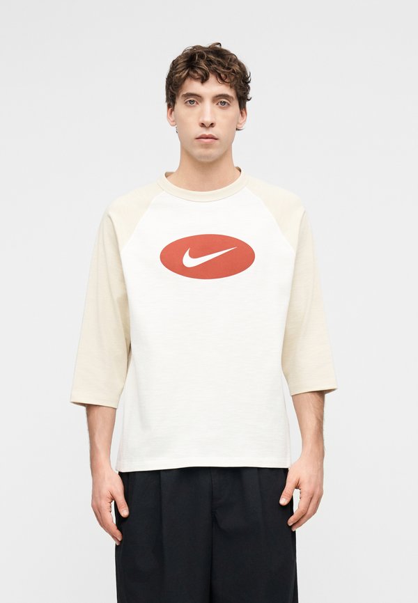 Nike Sportswear CLUB REISSUE UNISEX  - Long sleeved top - khaki/sail/team crimson