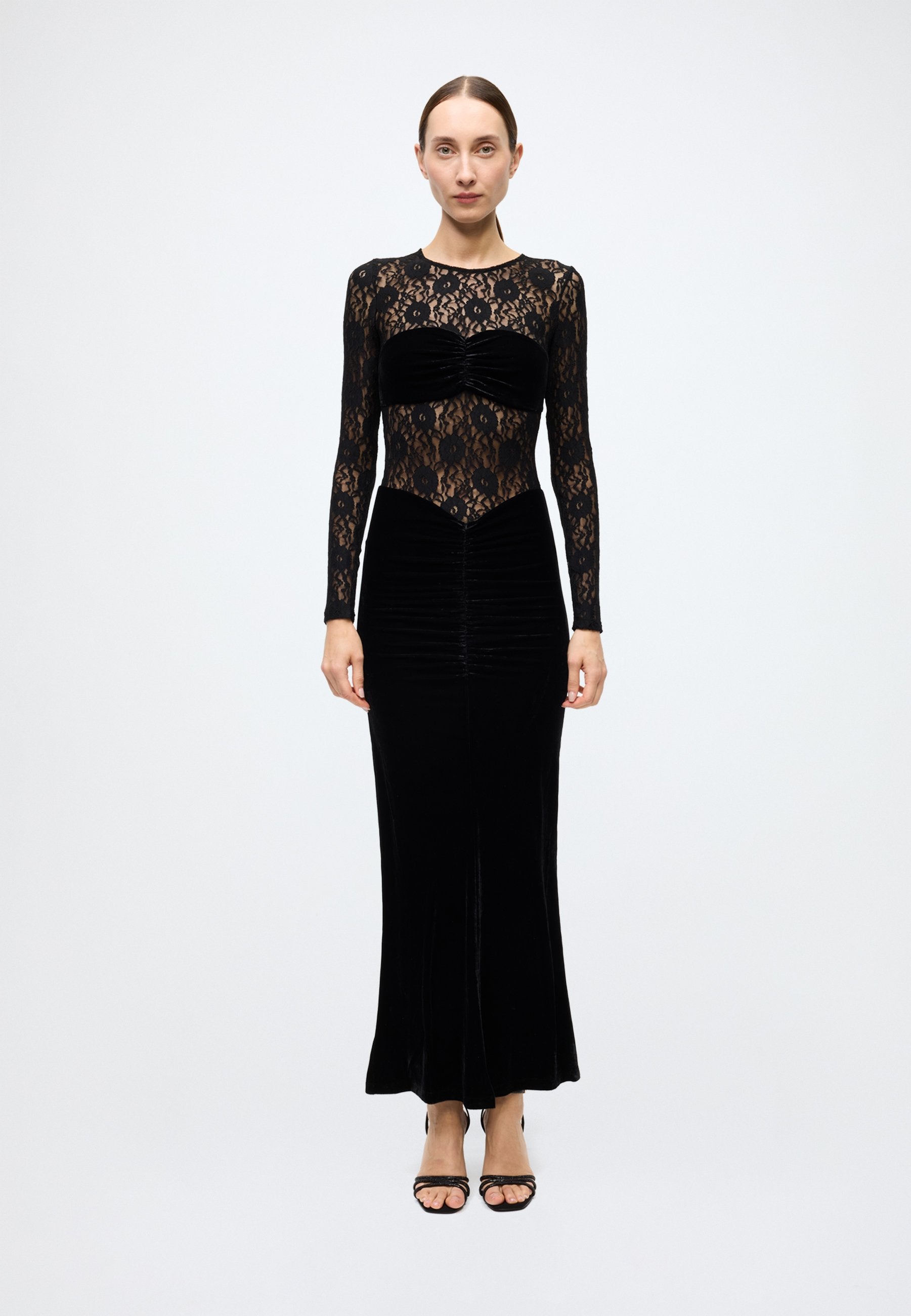Bardot HELENIE VELOUR LACE MAXI DRESS