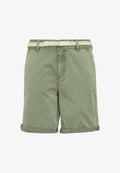 s.Oliver MIT GÜRTEL UND GARMENT DYE - Shorts - olivgrün