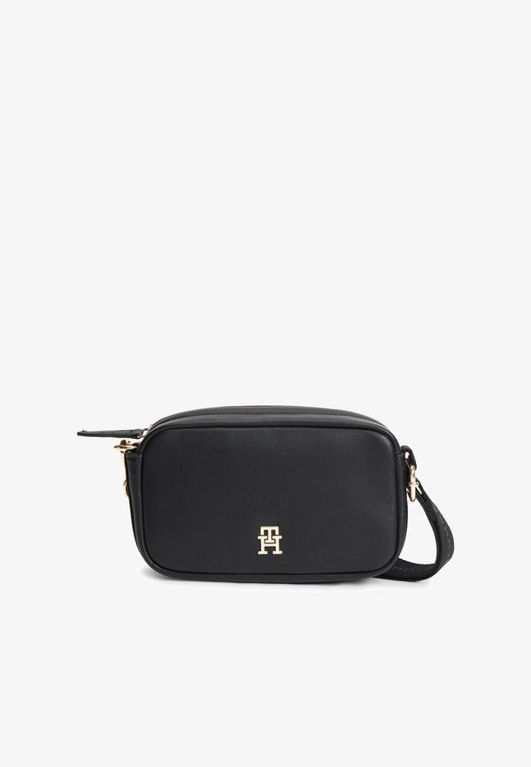 Tommy Hilfiger LOGOTAPE CAMERA - Cross body bag - black