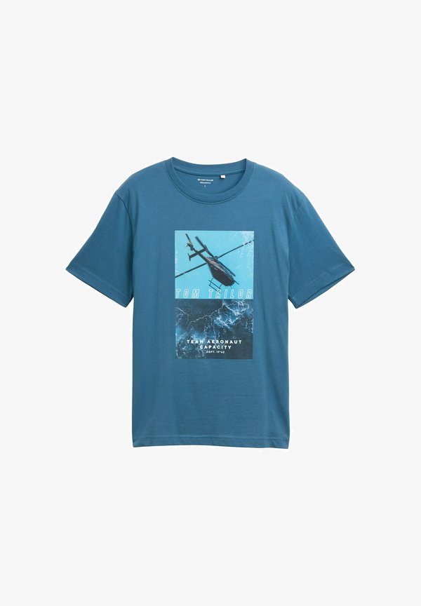TOM TAILOR MIT FOTOPRINT - Print T-shirt - real teal blue