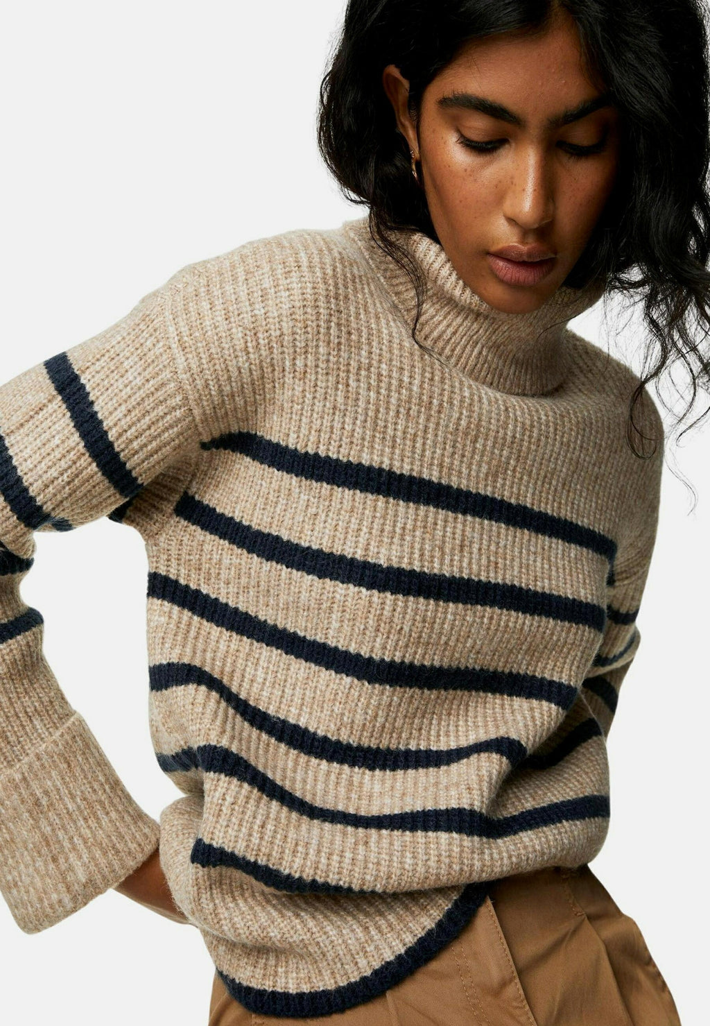 Marks & Spencer BLEND STRIPED ROLL NECK PULLOVER