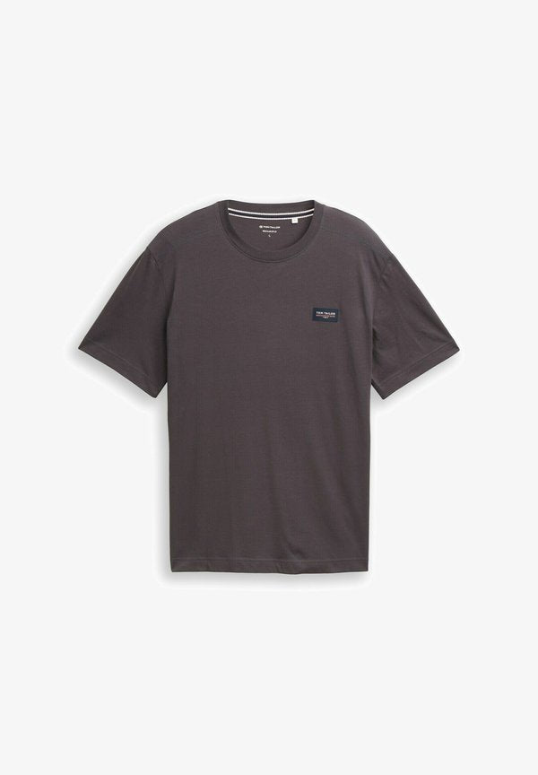 TOM TAILOR MIT LOGO BADGE - Basic T-shirt - tarmac grey