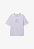 Calvin Klein Jeans RELAXED LOGO APPLIQUÉ - Print T-shirt - island lilac