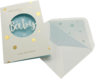 Grußkarte Baby Blau  CACTUS