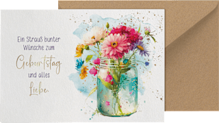 Grußkarte Geburtstag Blumenvase CACTUS