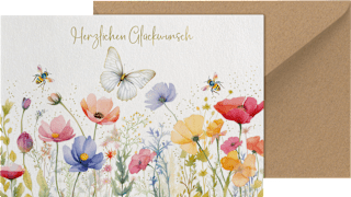 Grußkarte Geburtstag Blumenwiese CACTUS