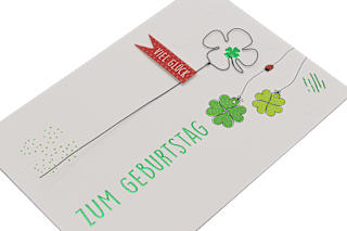 Grußkarte Geburtstag Draht-Kleeblatt CACTUS