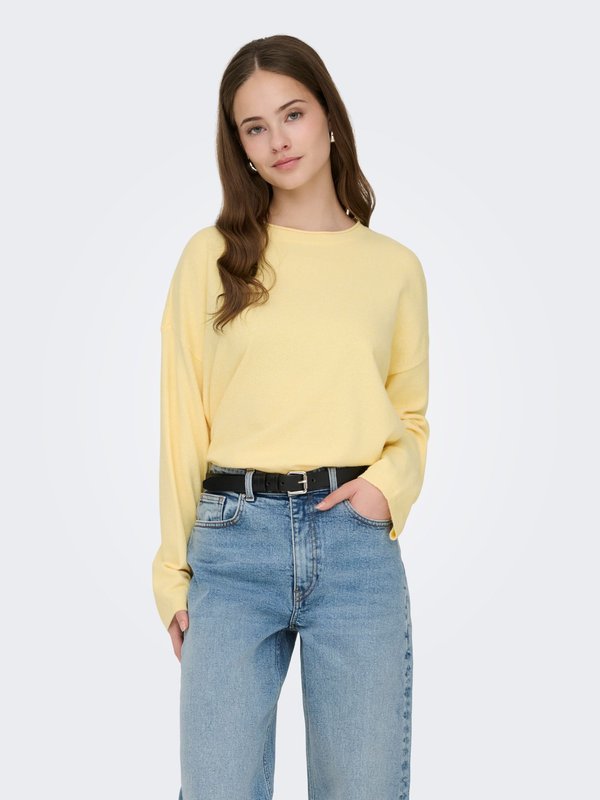 ONLY ONLLOYAL AMALIO LS O-NECK KNT NOOS - Jumper - sunlight