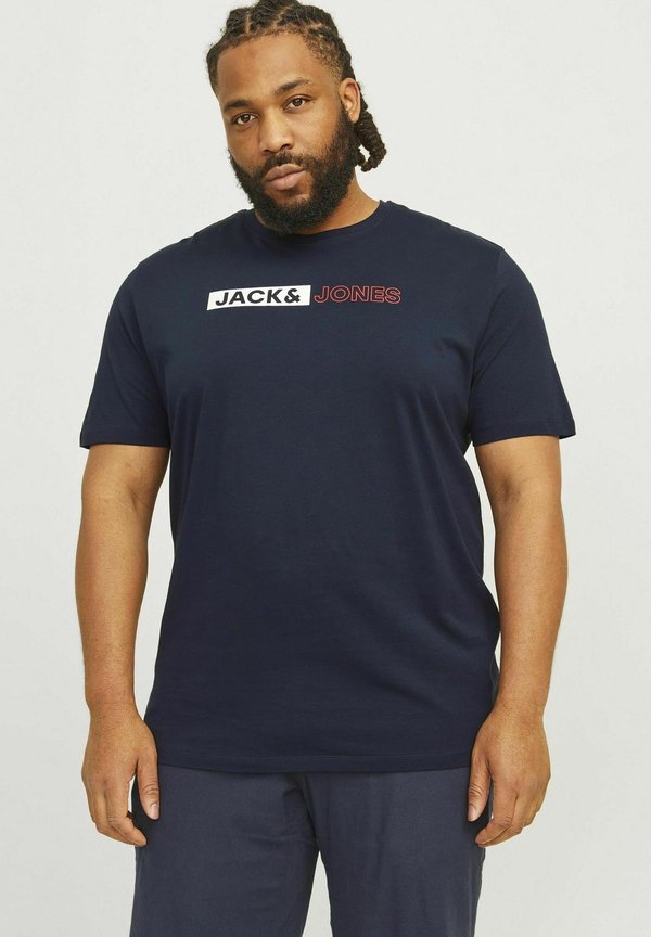 Jack & Jones Plus Size Logo - Print T-shirt - navy blazer