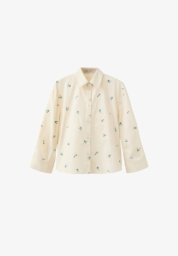 Mango ADULT - Button-down blouse - light yellow