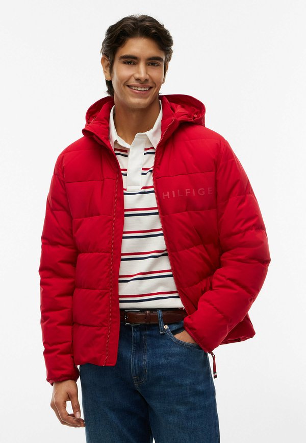 Tommy Hilfiger DETACHABLE HOODED BRANDED PUFFER - Winter jacket - medium red