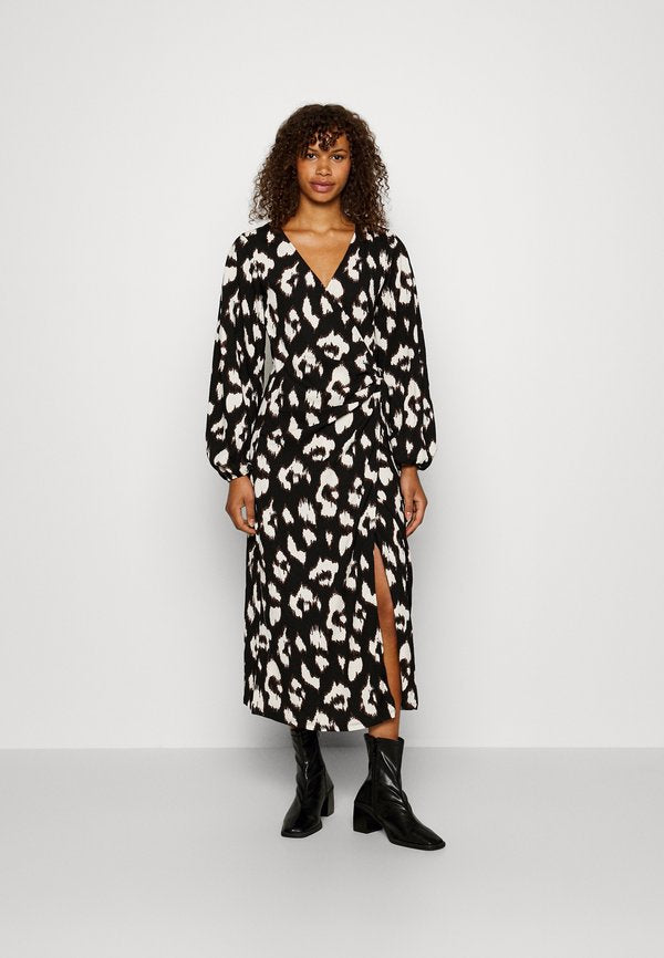 VILA Tall VIPEFFI PERRY WRAP MIDI DRESS
