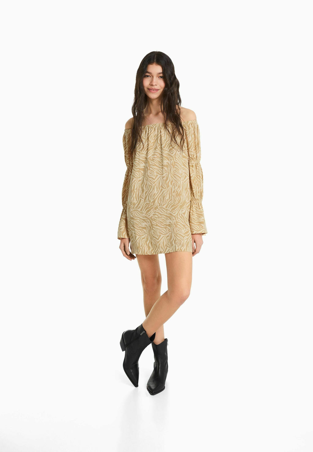 Bershka LONG SLEEVE GATHERED  MINI