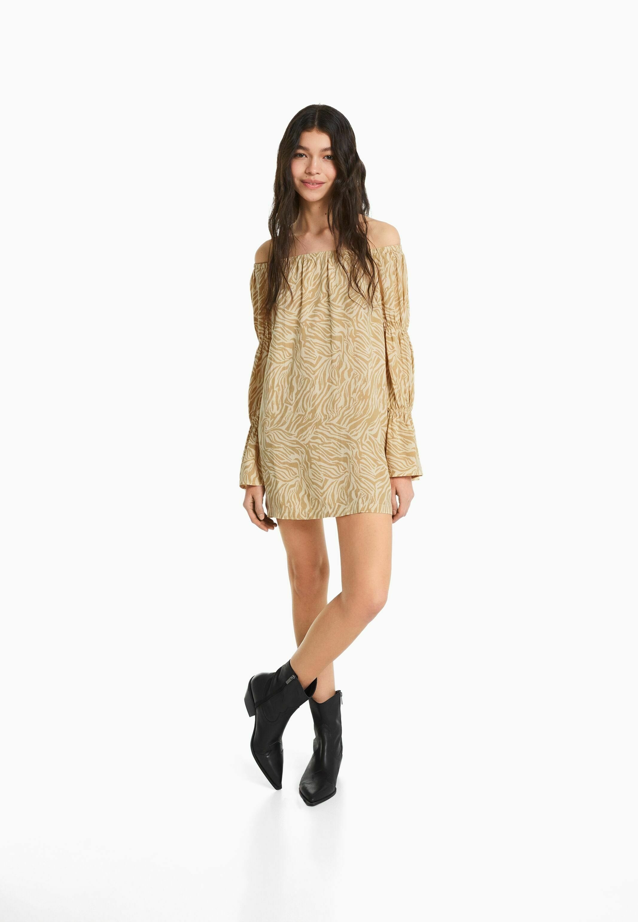 Bershka LONG SLEEVE GATHERED  MINI
