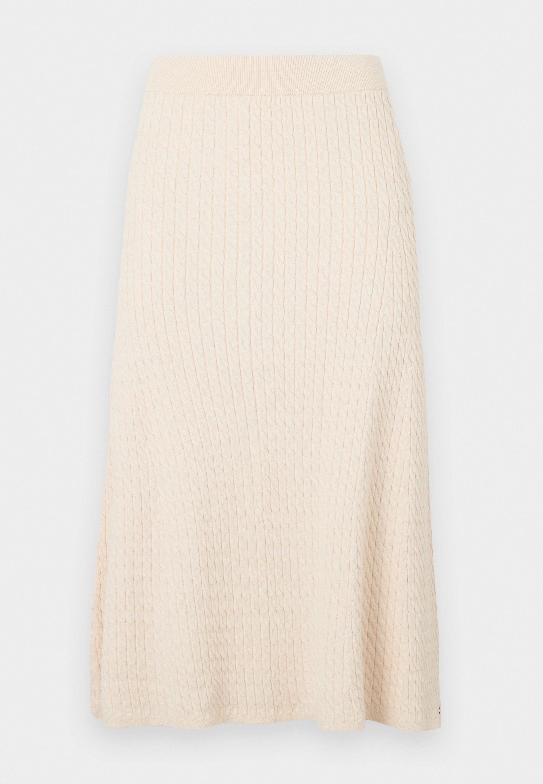 FINE CABLE KNIT MIDI A-LINE SKIRT Media 1