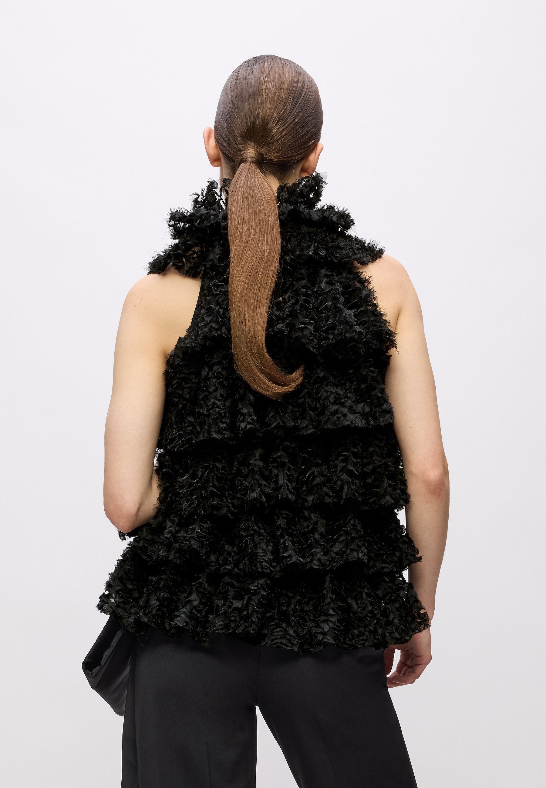 KARL STUDIO RUFFLE MESH TOP Media 4