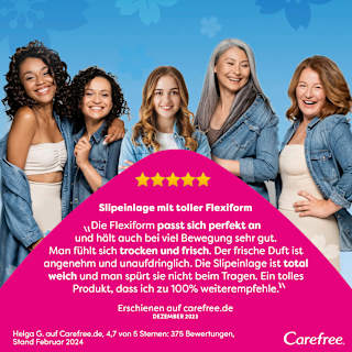 Slipeinlagen Cotton Feel Flexiform mit Frischeduft Carefree