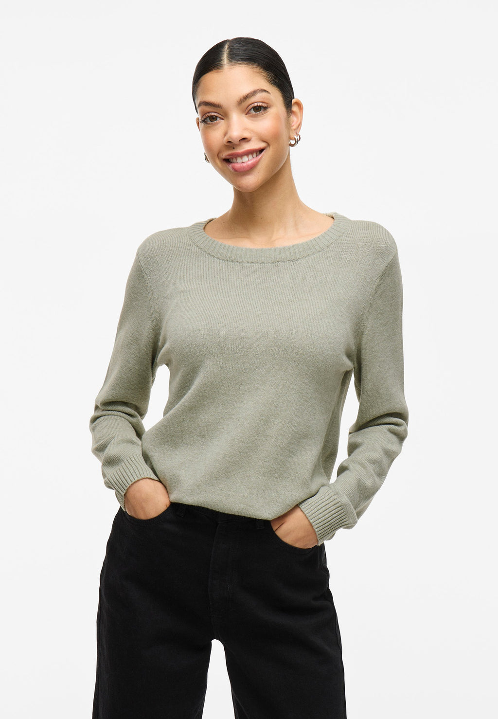 VILA VIRIL O-NECK L/S KNIT TOP - NOOS