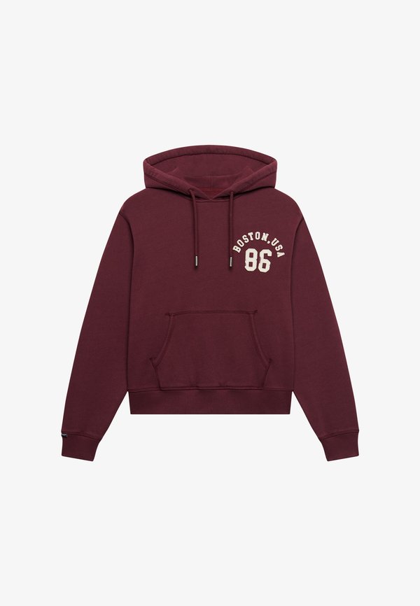 Superdry & Co SUPERDRY ATHLETIC ESSENTIAL APPLIQUE CROPPED HOODIE.. - Hoodie - port red