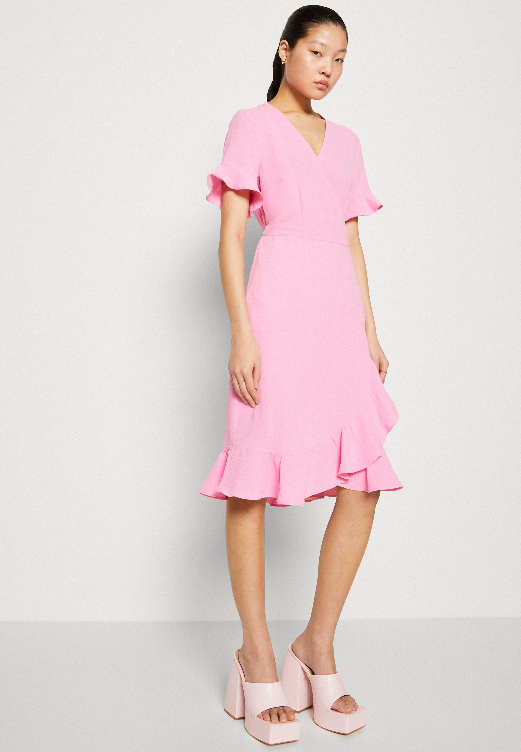 ONLY ONLMETTE WRAP FRILL DRESS