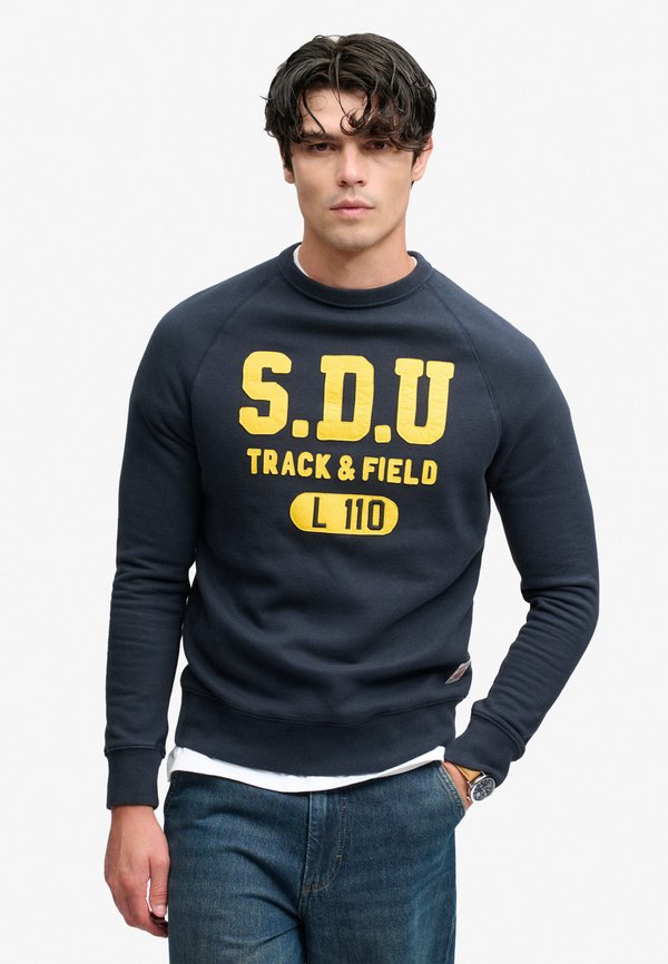 Superdry & Co SUPERDRY ATHLETIC FELT APPLIQUE CREW NECK SWEATSHIRT.. - Sweatshirt - eclipse navy