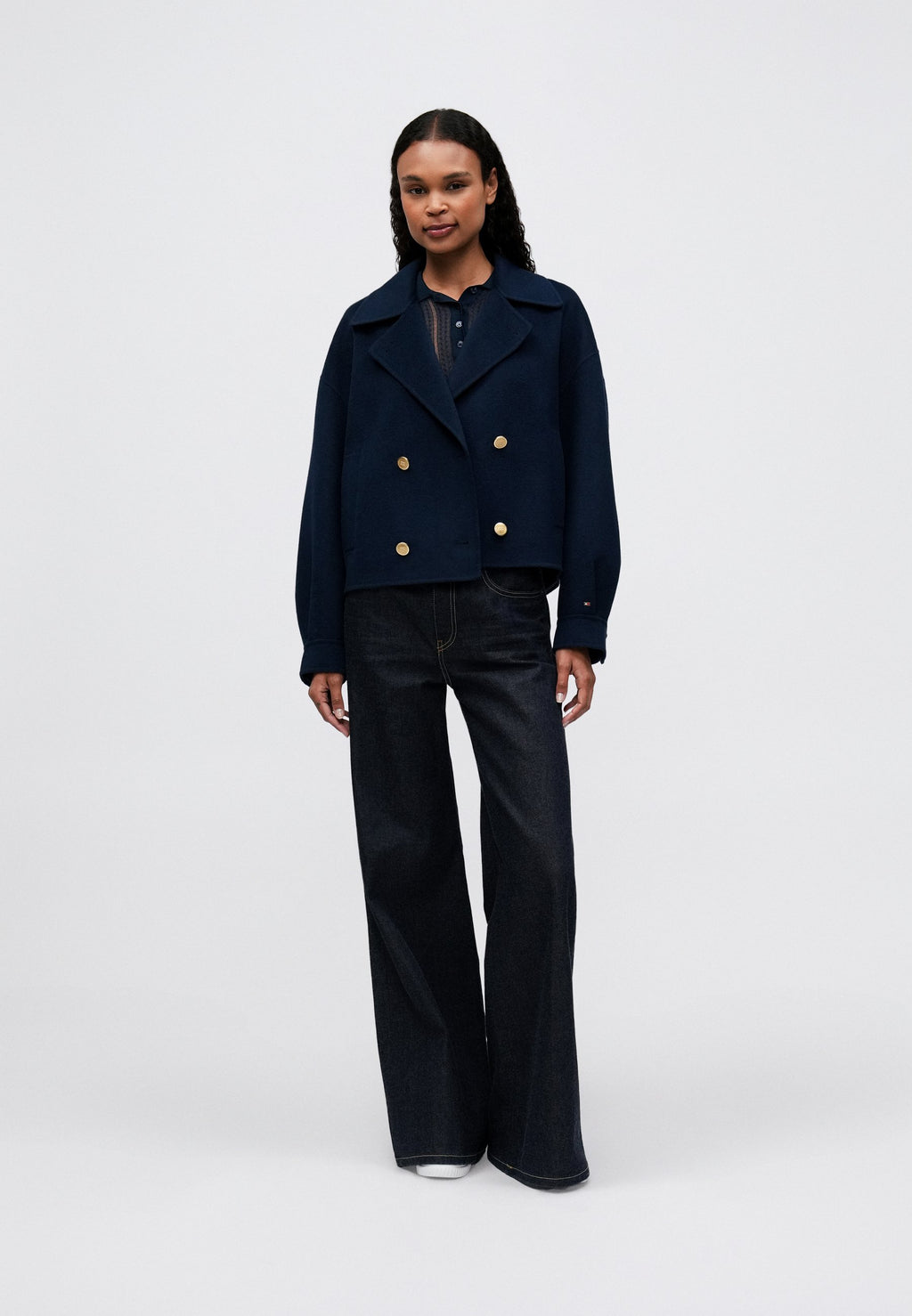 WOOL BLEND DOUBLE BREASTED PEACOAT Media 1