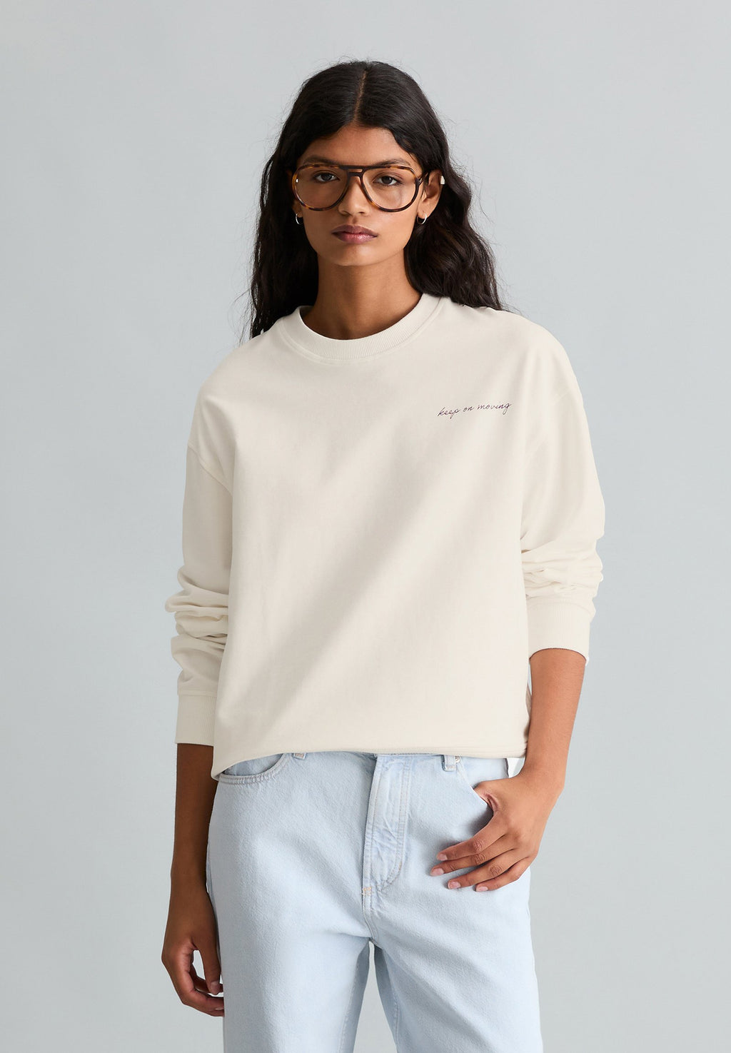 Marc O'Polo DENIM SWEATSHIRT, LSL, FRONT AND BACK PRINT