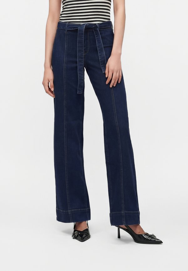 ONLY ONLMADISON BELT - Wide Leg - dark blue denim