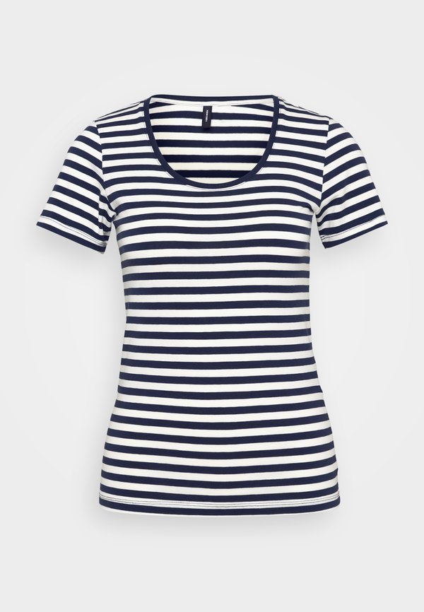 Vero Moda Tall VMLOTTE  - Print T-shirt - snow white/navy