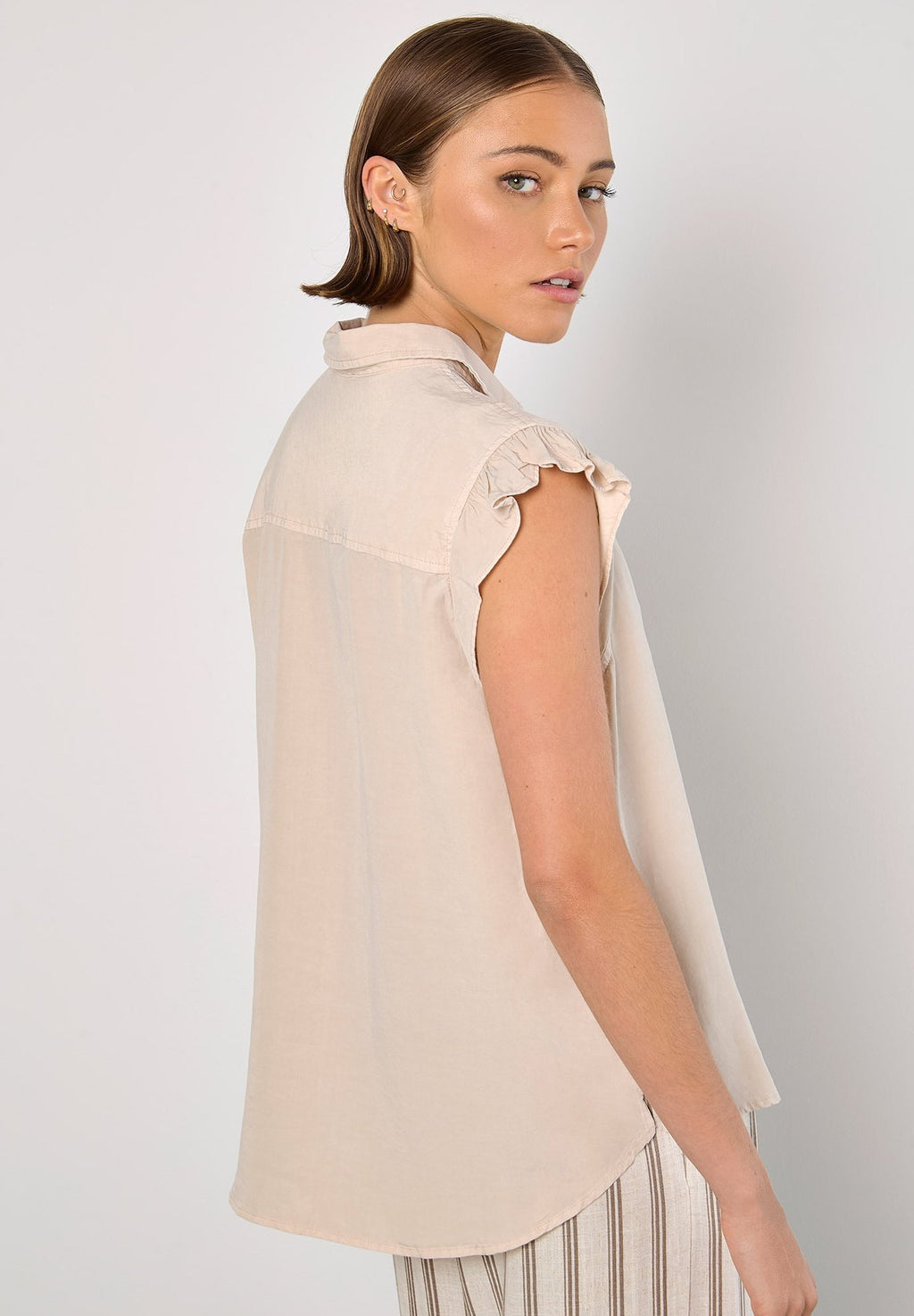 Apricot RUFFLE HEM SLEEVE