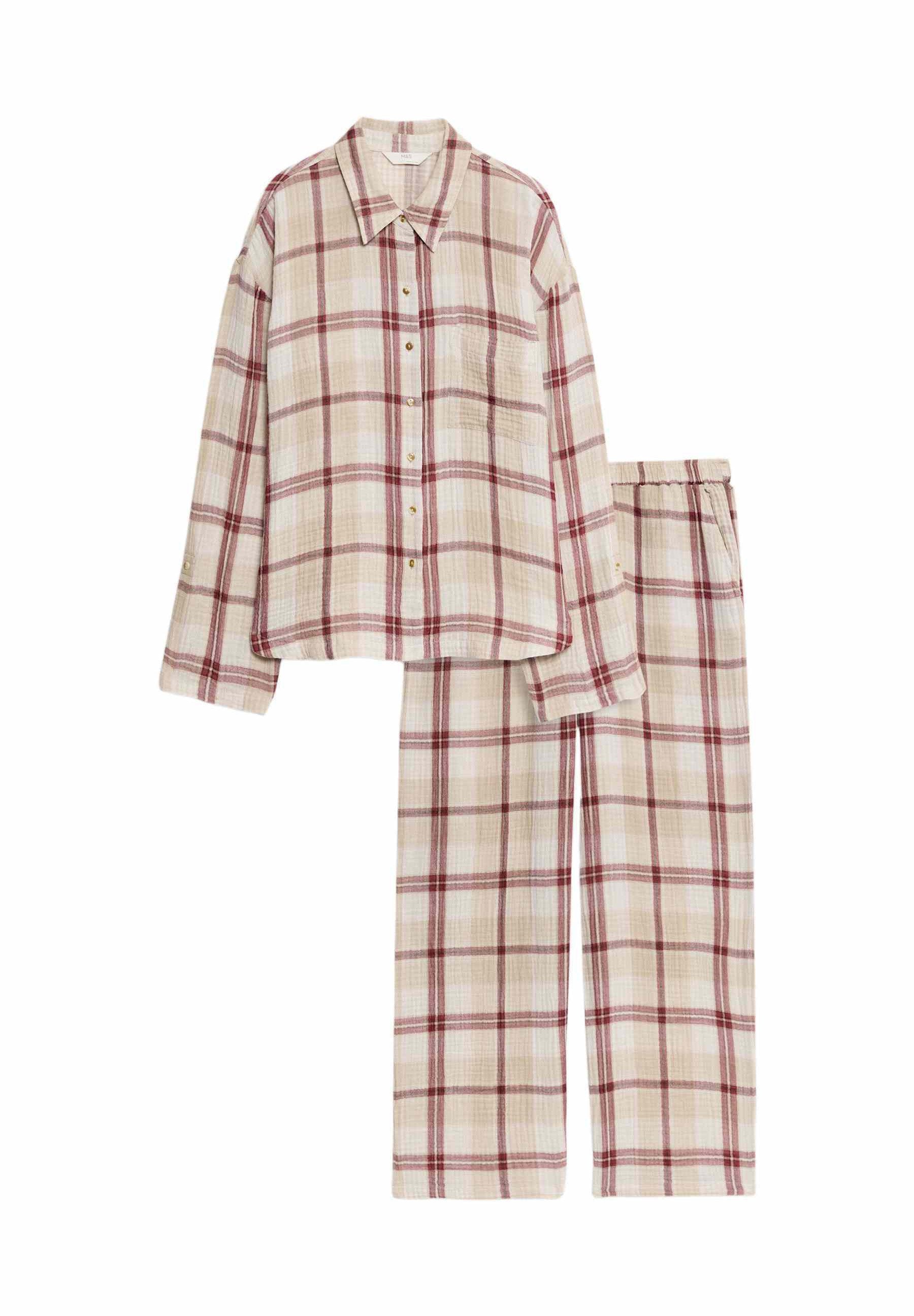 Marks & Spencer DOUBLE CLOTH COLLAR AND STAND CHECK SET