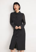 DKNY BUTTON FRONT RUCHED MIDI