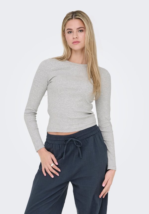 ONLY ONLVAL L/S O-NECK TOP JRS NOOS - Long sleeved top - light grey melange