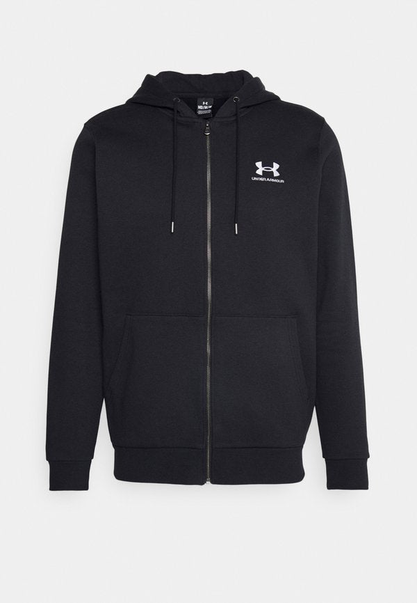 Under Armour ICON FLEECE - Zip-up sweatshirt - black/white