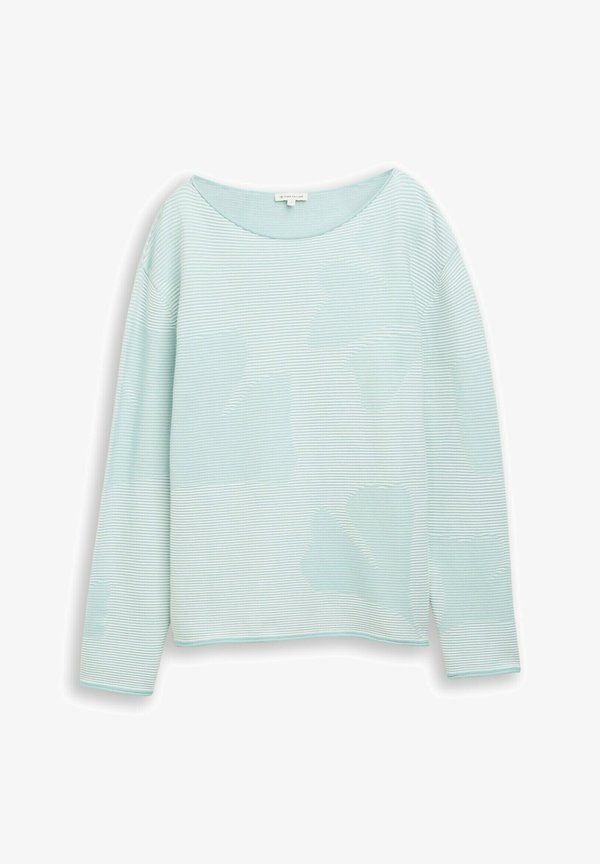 TOM TAILOR Jumper - mint ginko structure stripe
